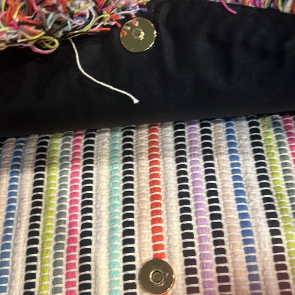 Stella & Dot Colorful Woven Envelope Clutch with Fringe - Picture 5 of 7